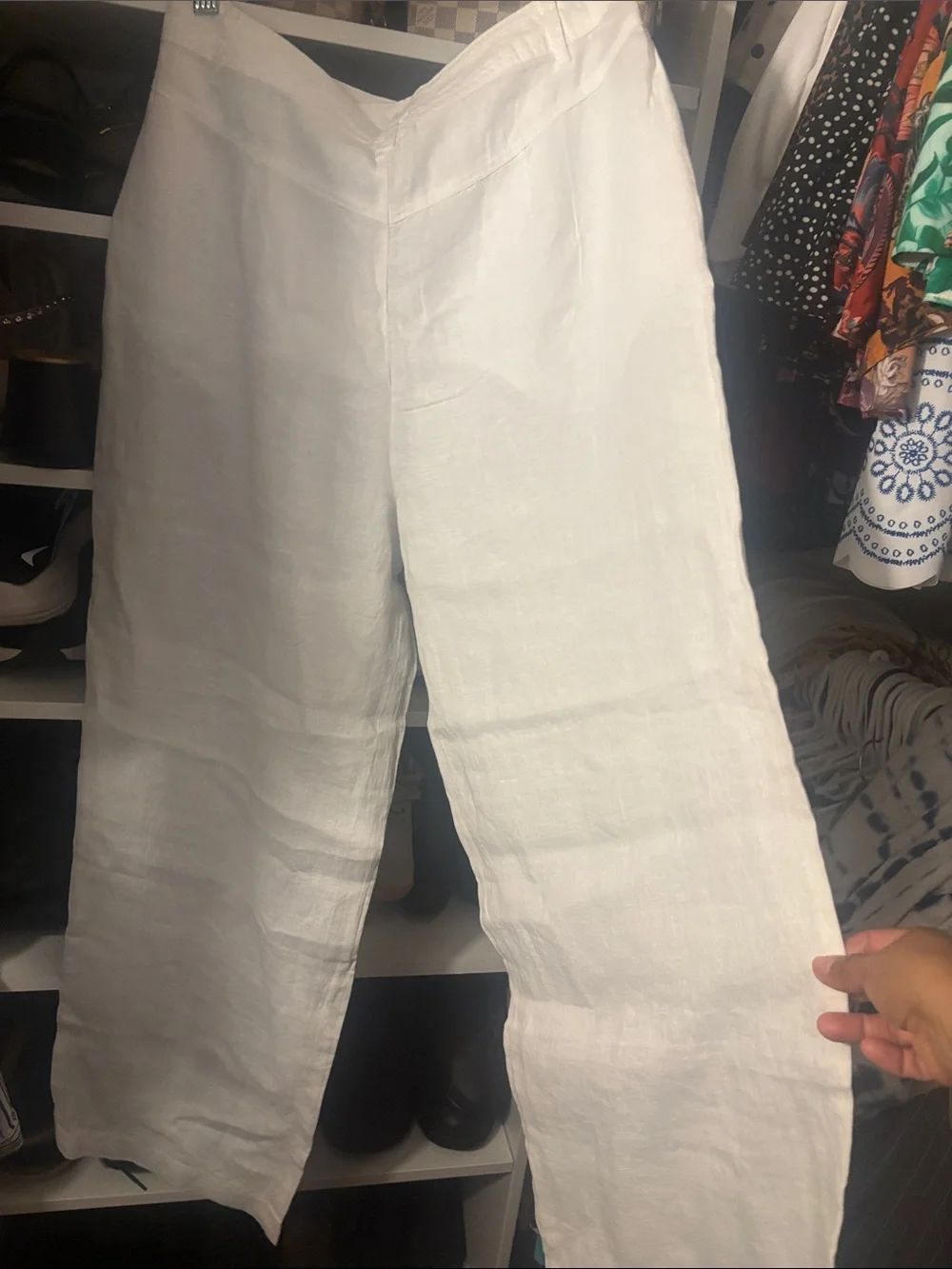 MING White Wide-Leg Linen Chinos